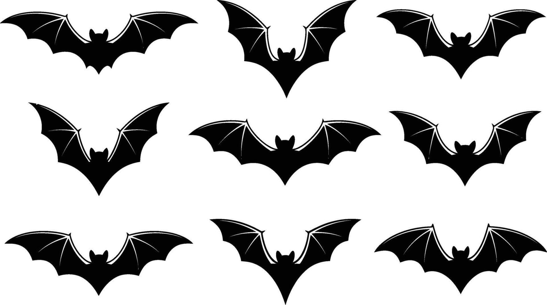 Halloween theme spooky black bats silhouettes flying illustration pattern vector