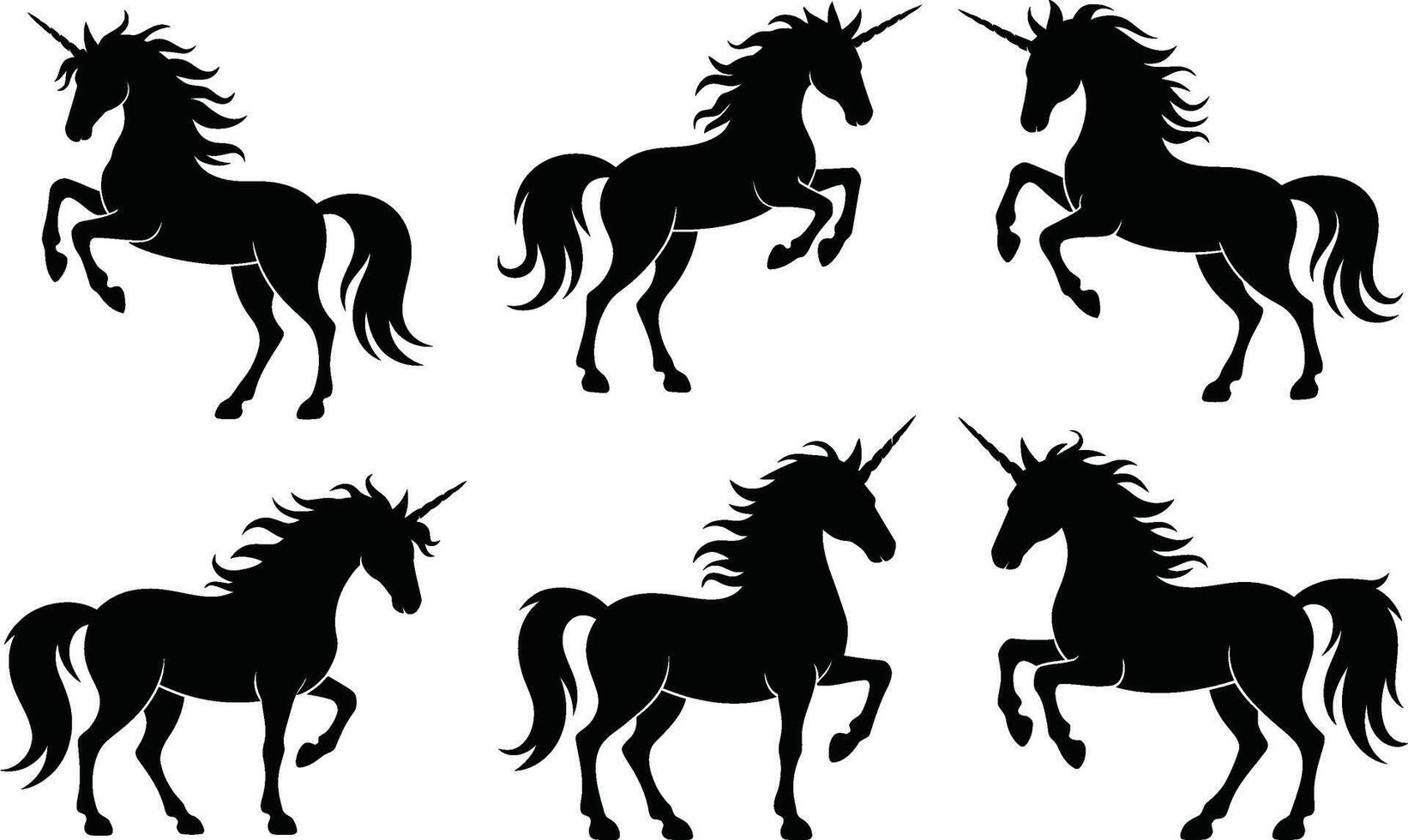 Elegant unicorn silhouette seamless pattern design for fantasy and mythical projects vector