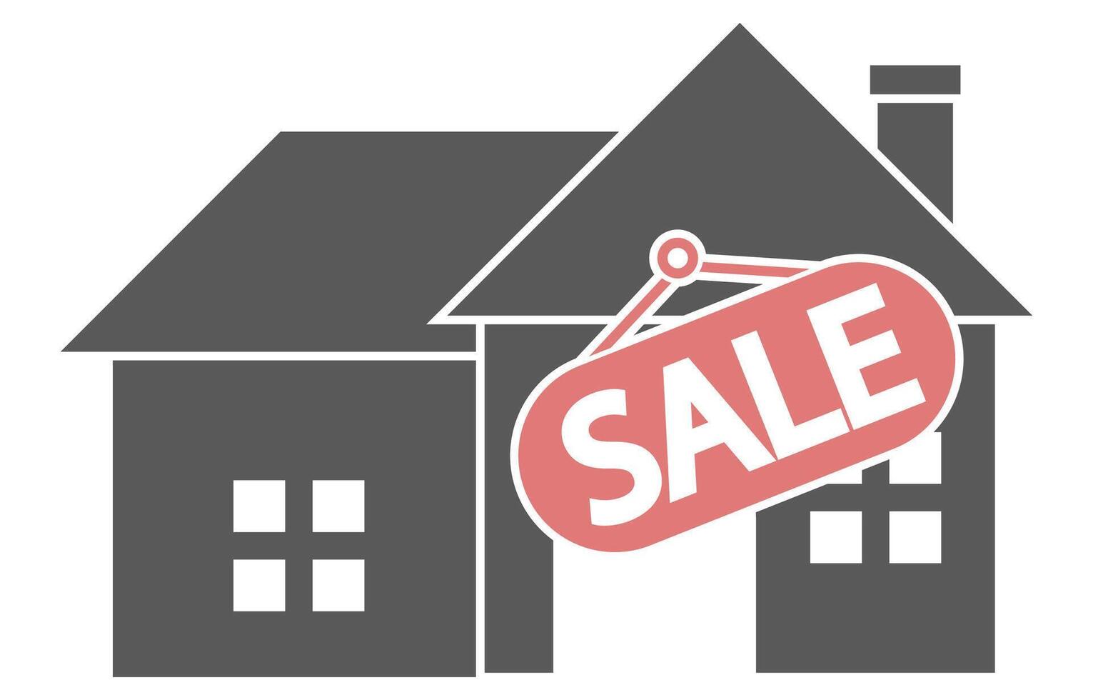 Icon for house sale, house sale price, real estate sale vector