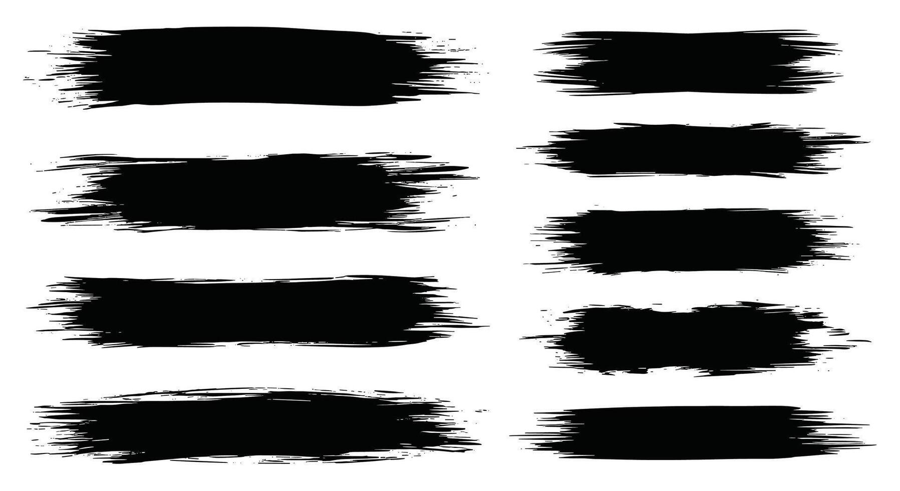 A Diverse Collection of Grunge Brush Strokes for Graphic Design and Illustration Projects vector