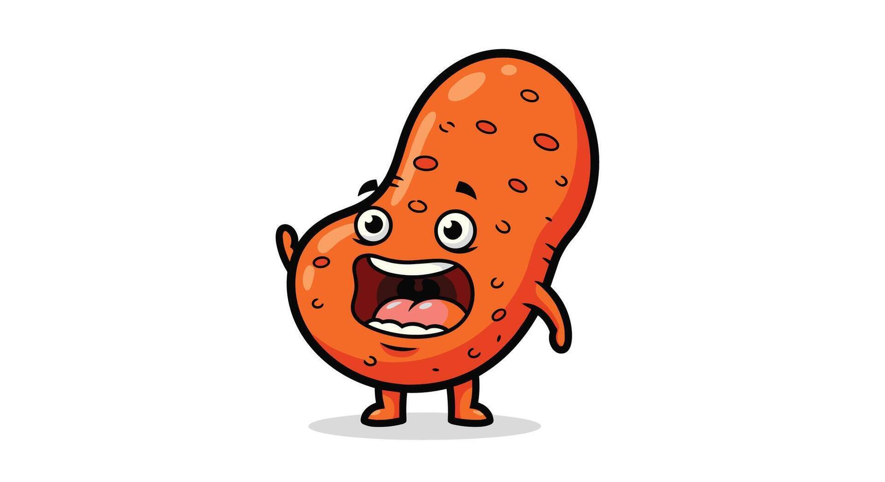 A Waving Potato Character Illustration Graphic with a Cheerful and Expressive Face vector