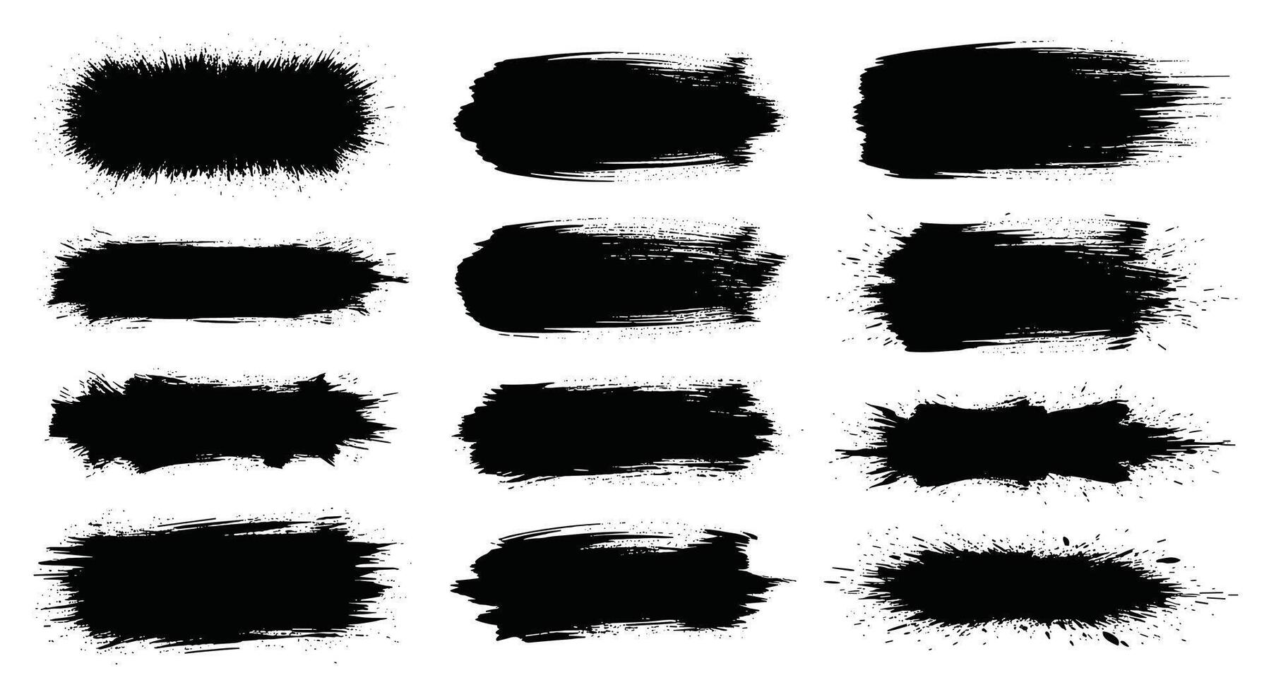 Collection of Black Brush Strokes for Artistic Design Projects and Creative Visualizations vector