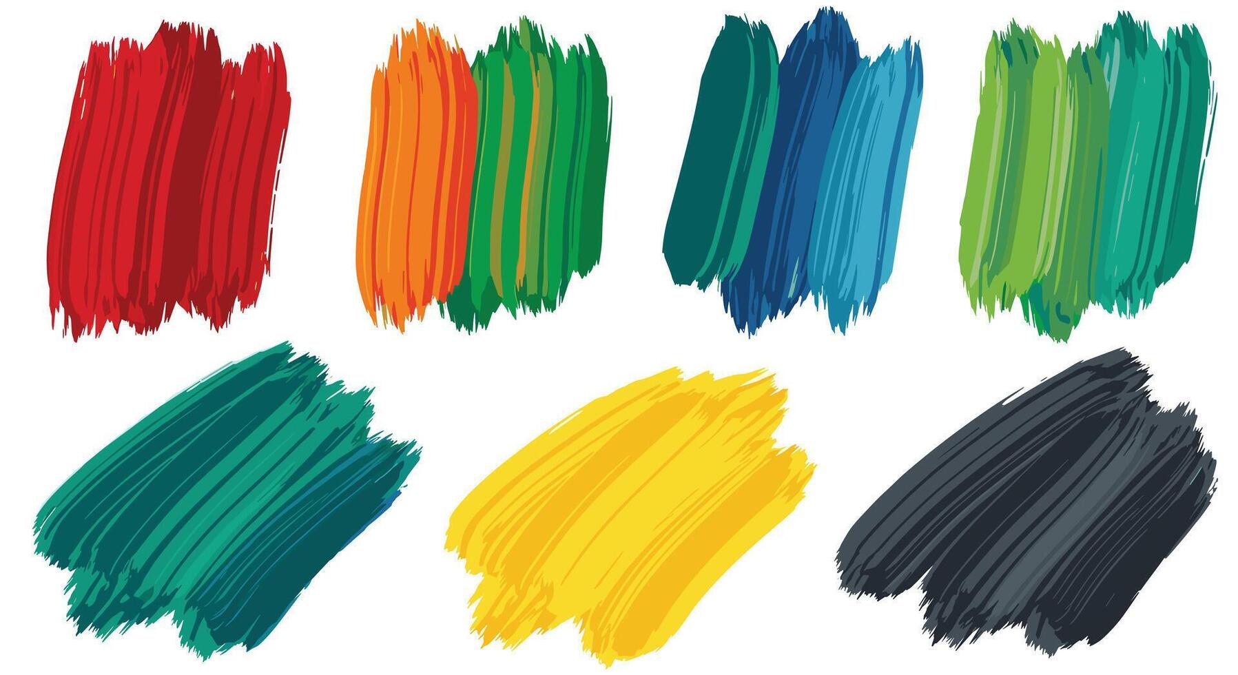 Colorful Brush Strokes A Vibrant Array of Artistic Textures and Creative Expression vector