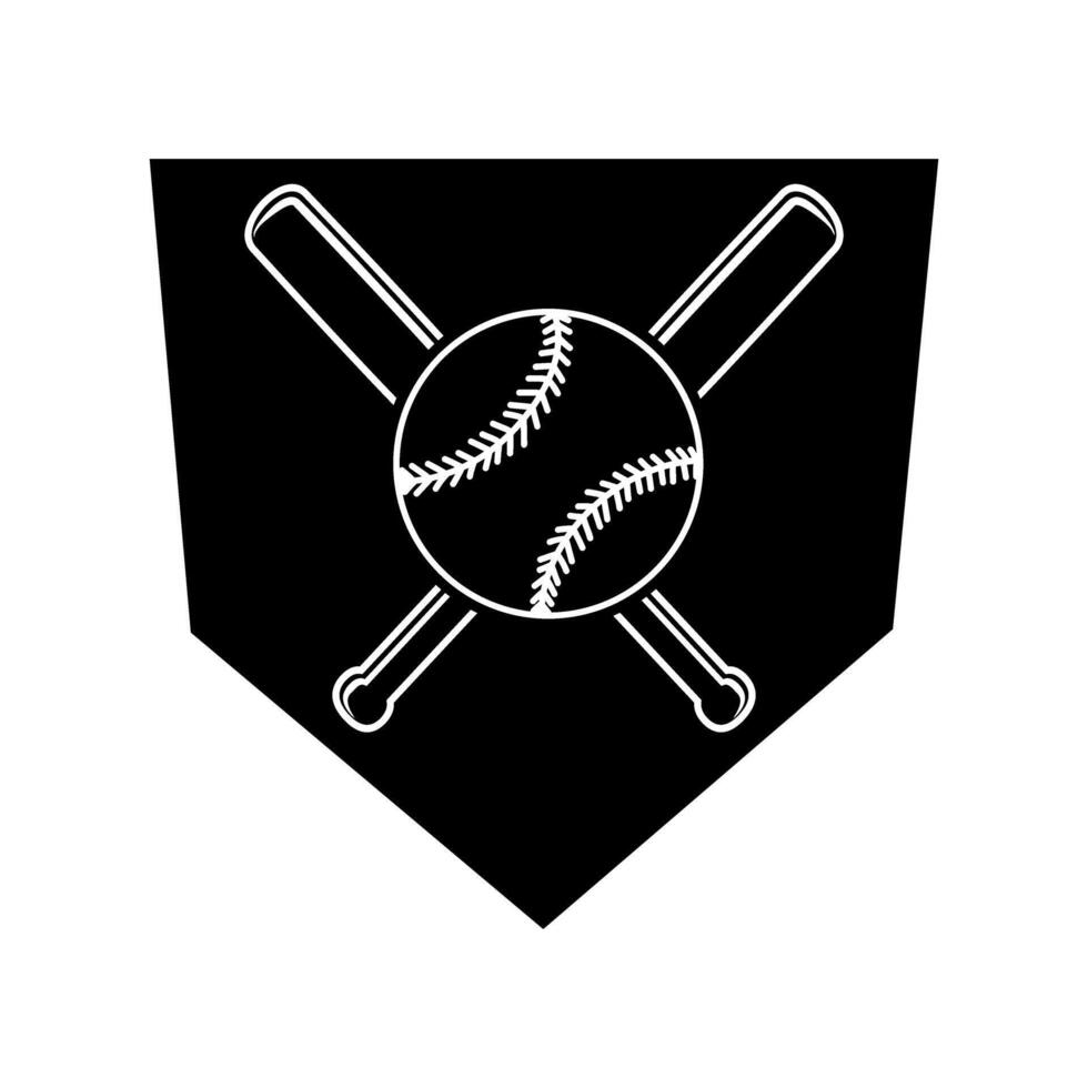 baseball shield with crossed bats icon over white background. illustration vector