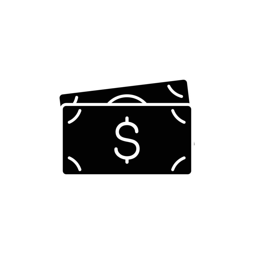A simple icon depicting a stack of money, representing finance and wealth. vector