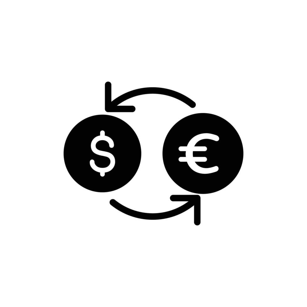 Icon depicting currency exchange between US dollar and Euro. vector