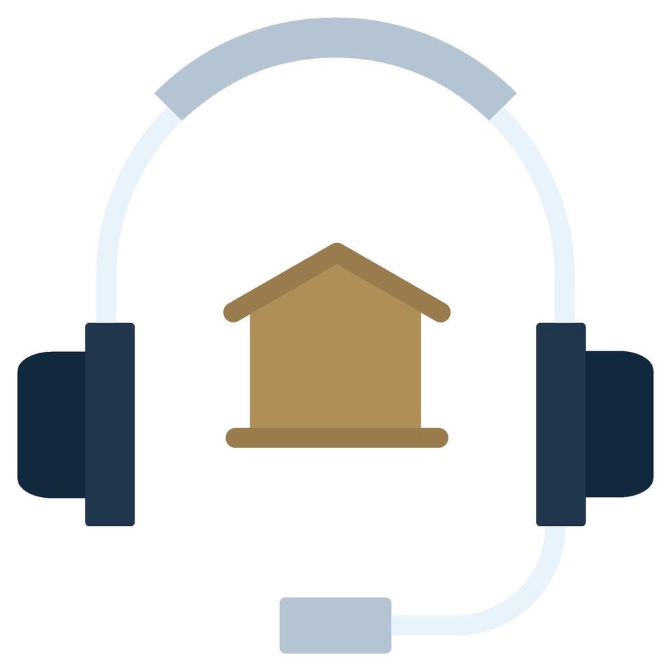 Real Estate Call Center Icon, Flat Design Style Icon Symbol vector