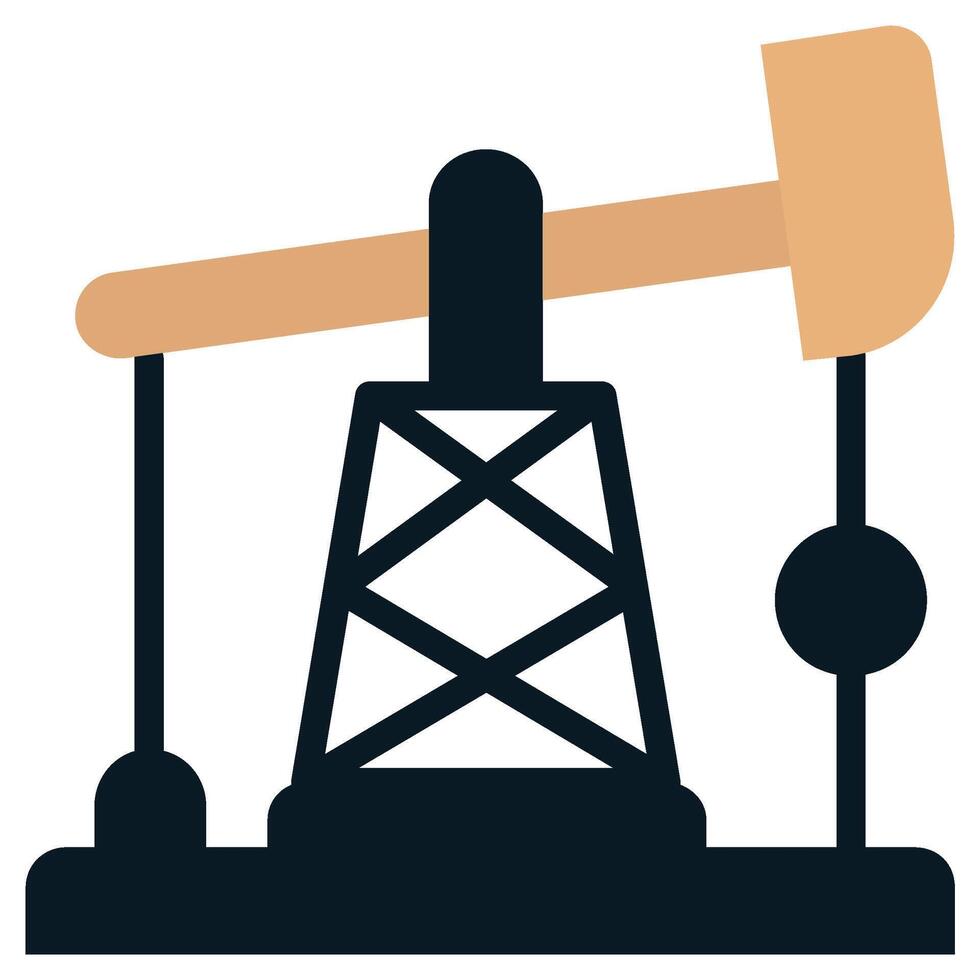 Oil Derrick Flat Icon, Flat Design Style Icon Symbol vector