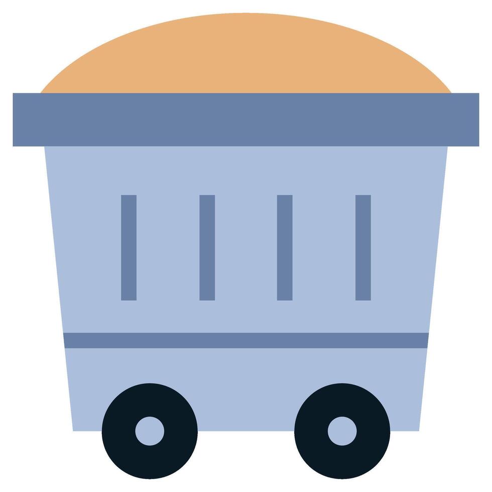 Mining Cart Flat Icon, Flat Design Style Icon Symbol vector