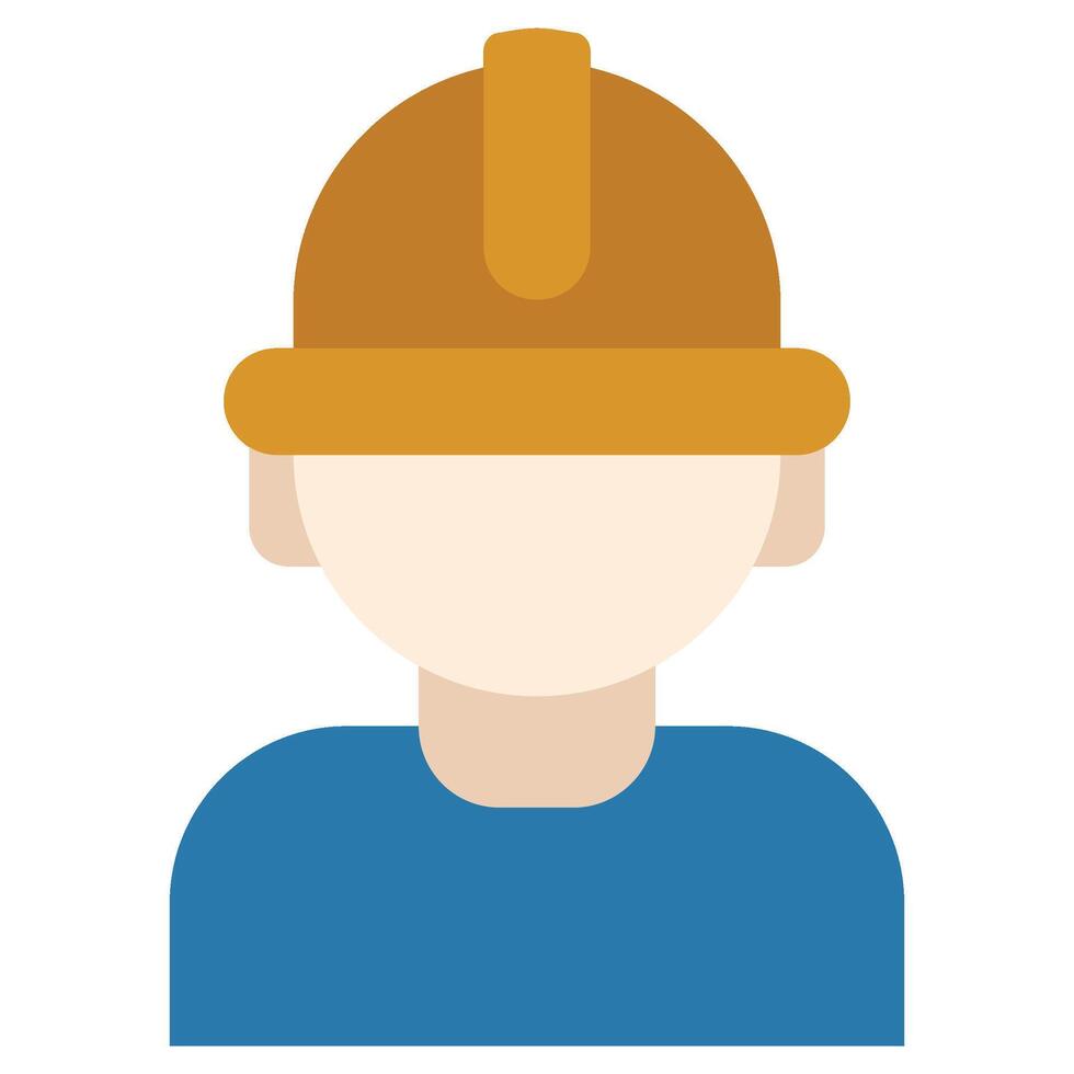 Construction Worker Flat Icon, Flat Design Style Icon Symbol vector