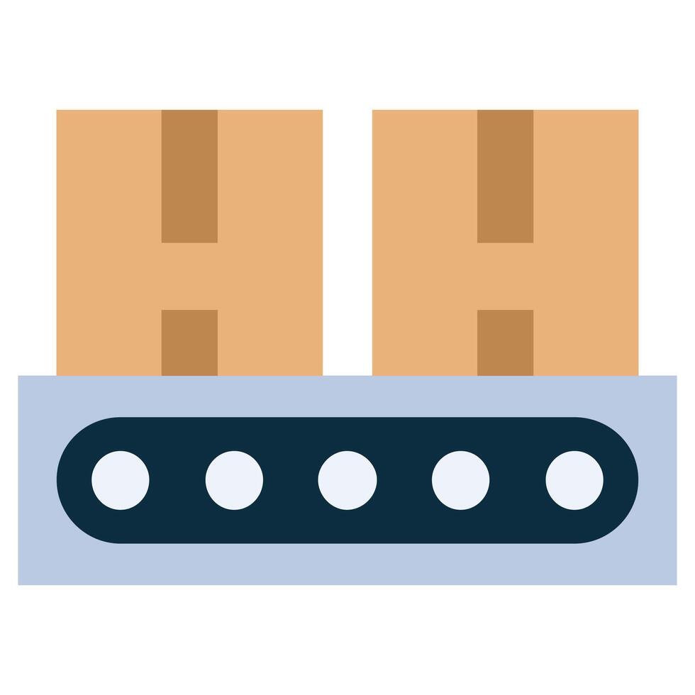 Conveyor Flat Design Icon, Flat Design Style Icon Symbol vector