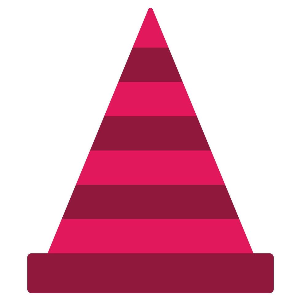 Road Cone Flat Icon, Flat Design Style Icon Symbol vector