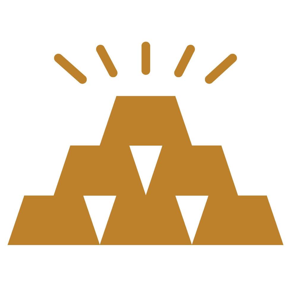 Gold Bar Flat Icon, Mining Icon Concept in Flat design style illustration vector