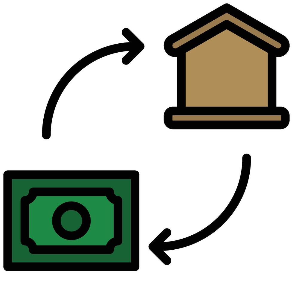 Buy House Icon, Outline Flat Design Style Icon Symbol vector