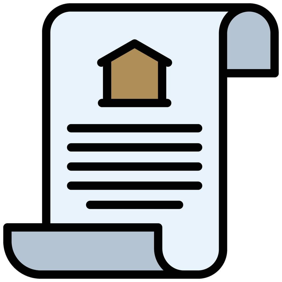 Home Document Icon, Outline Flat Design Style Icon Symbol vector