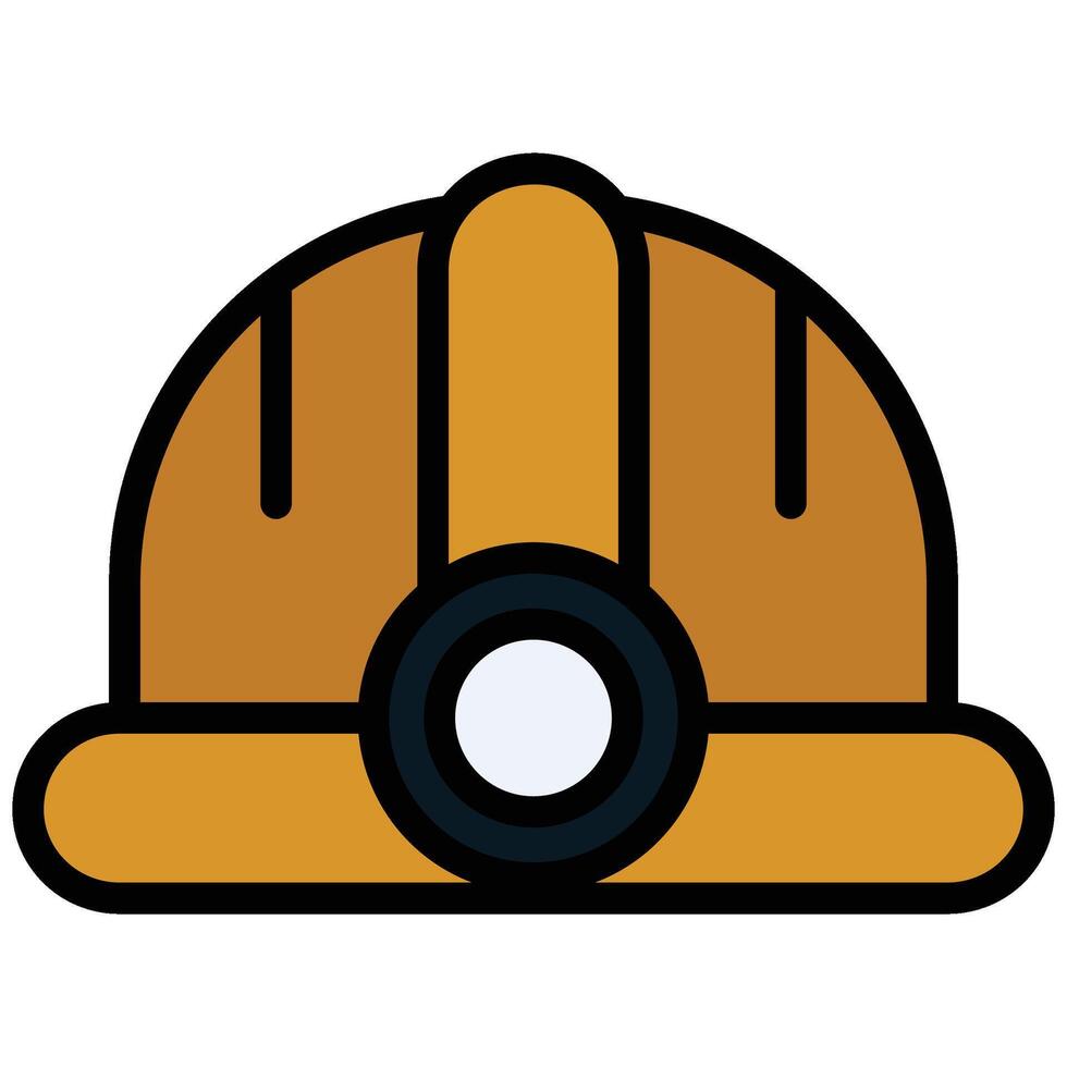 Helmet Outline Flat Icon, Outline Flat Design Style Icon Symbol vector