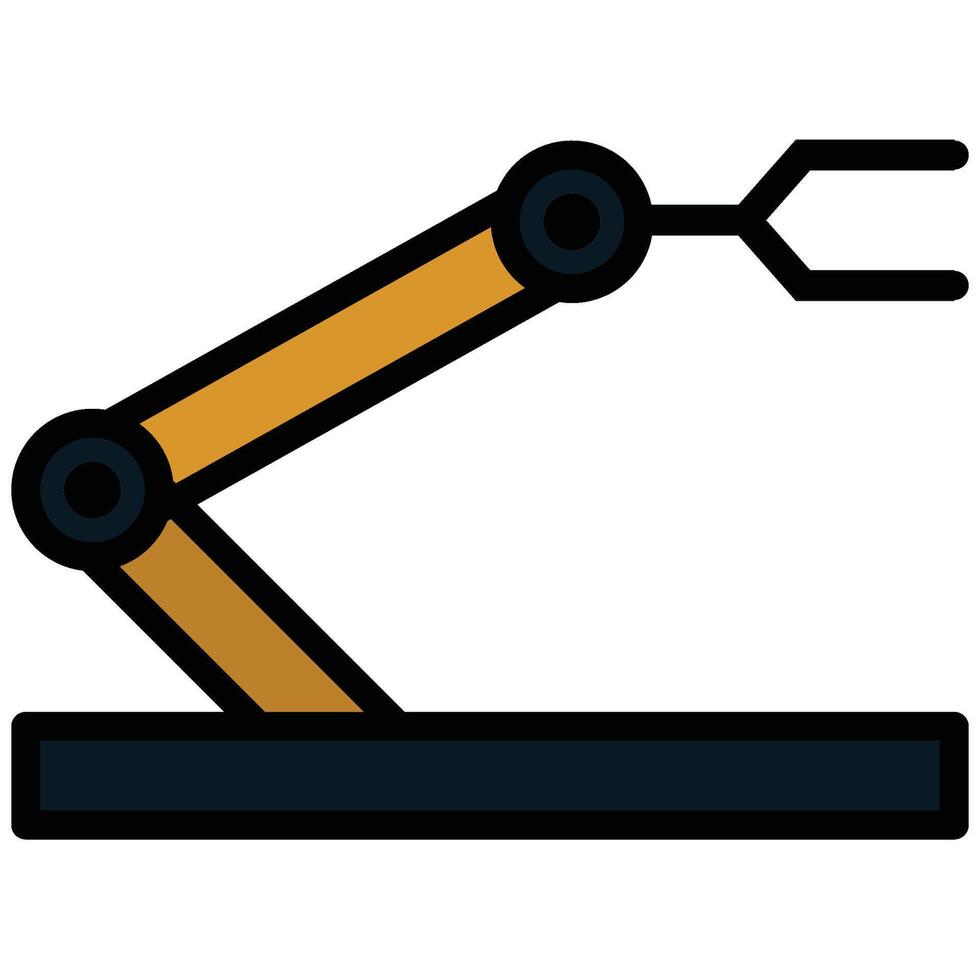 Mechanical Arm Outline Flat Icon, Outline Flat Design Style Icon Symbol vector