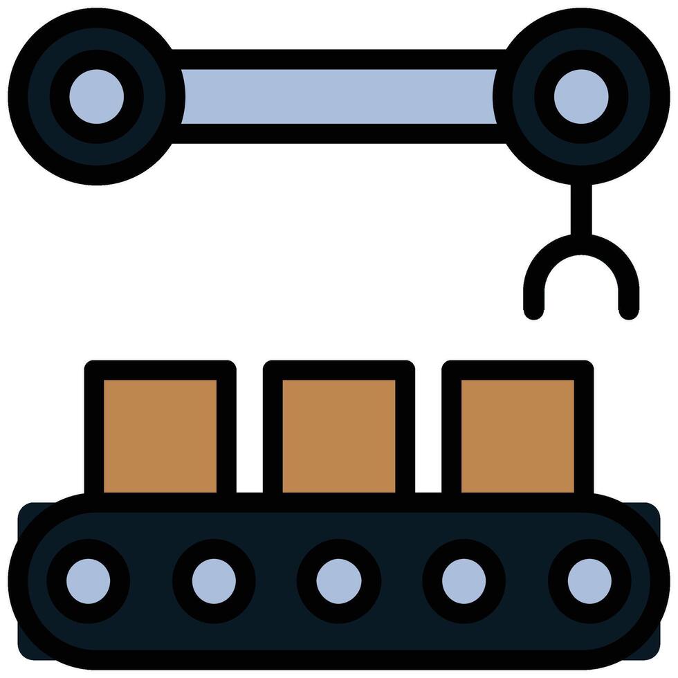 Conveyor Outline Flat Icon, Outline Flat Design Style Icon Symbol vector