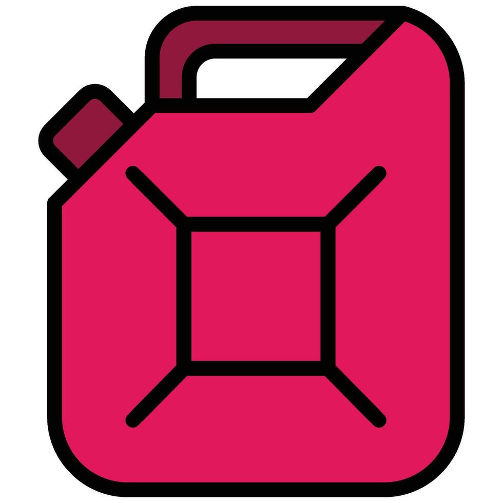 Jerrycan Outline Flat Icon, Outline Flat Design Style Icon Symbol vector