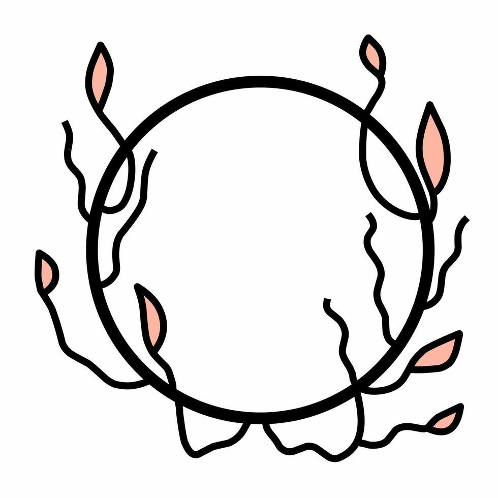 Minimalist Leaf Frame for Nature Themes vector