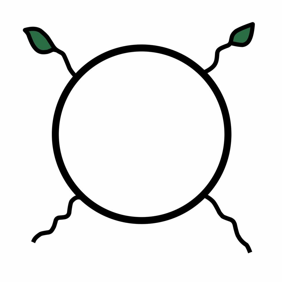 Organic Leaf Vine Border in Circle Shape vector