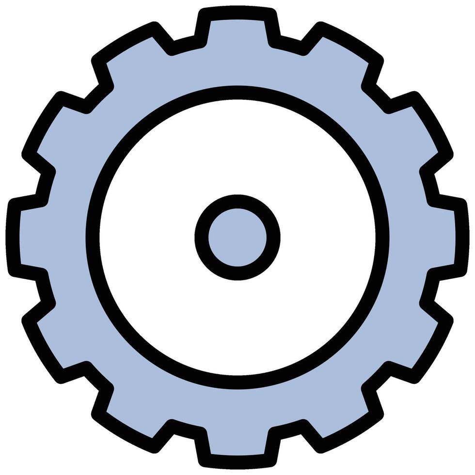 Gear Outline Flat Design Icon, Flat Design Style Icon Symbol vector