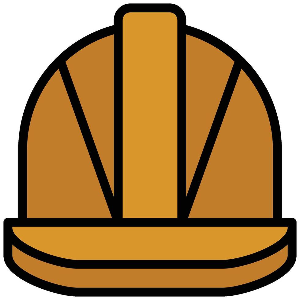 Safety Helmet Outline Flat Design Icon, Flat Design Style Icon Symbol vector