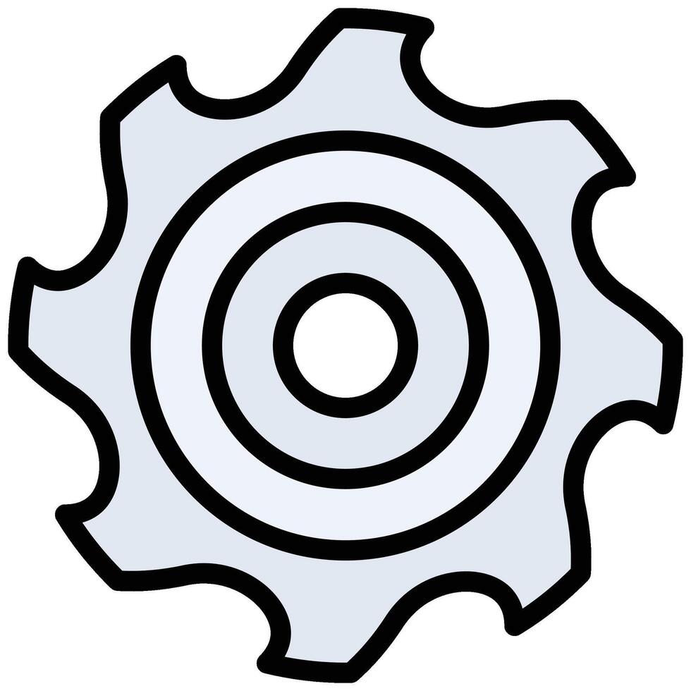 Saw Blade Outline Flat Design Icon, Flat Design Style Icon Symbol vector