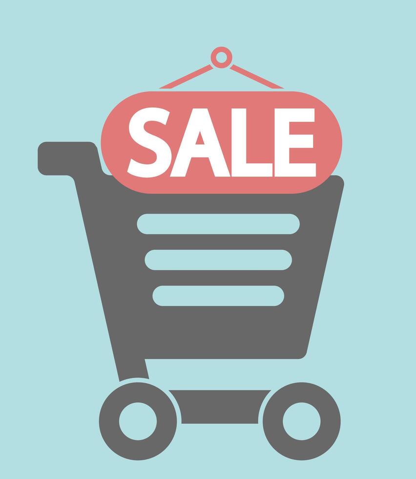 Shopping Cart Icon, Sale Price Tag, Shopping Card Wrapping Element vector