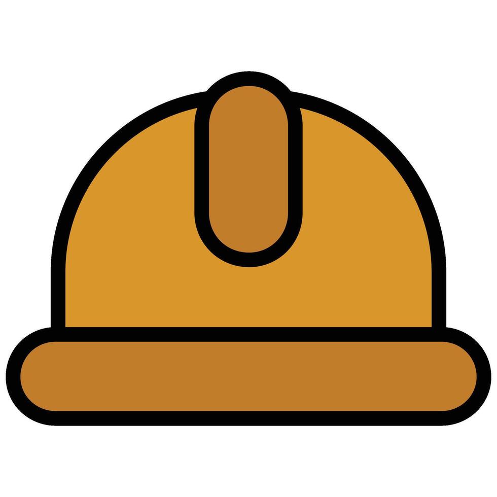 Safety Helmet Outline Flat Icon, Mining Icon Concept in Outline Flat design style illustration vector