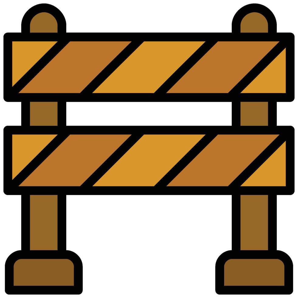 Barrier Outline Flat Icon, Mining Icon Concept in Outline Flat design style illustration vector
