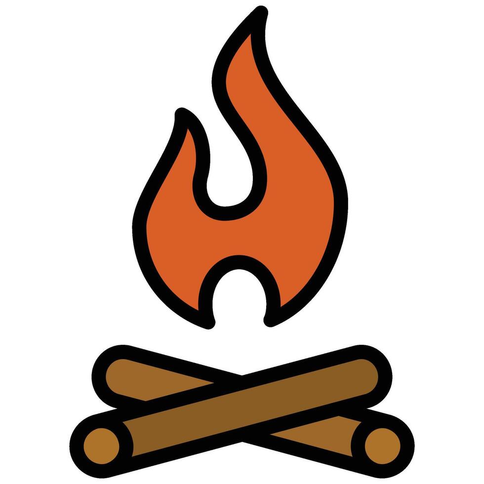 Firewood Outline Flat Icon, Mining Icon Concept in Outline Flat design style illustration vector
