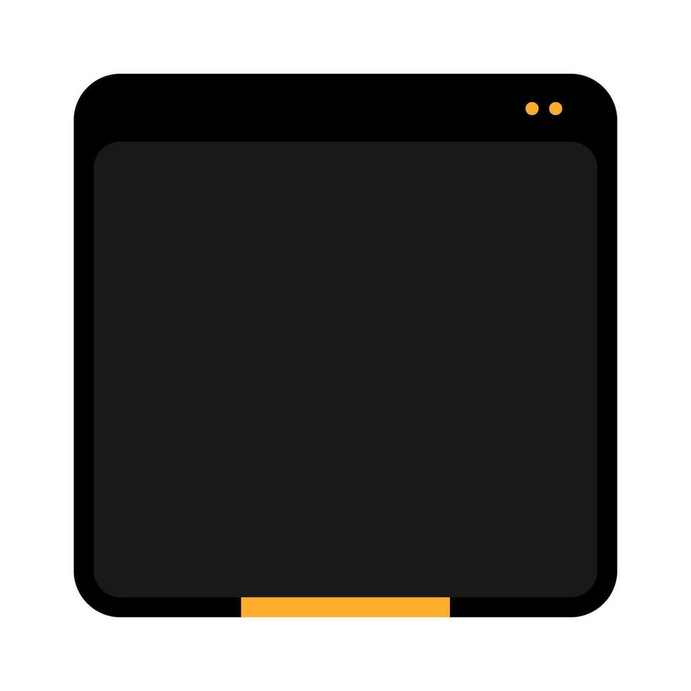 Futuristic Black User Interface Panel with Orange Highlights. Minimal Tech Interface Element in Dark Mode Style. SciFi HUD Frame with Sleek Orange Border. vector
