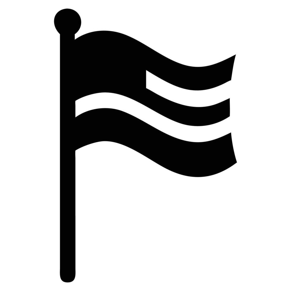 Black and white waving nation symbol graphic for design and national representation and patriotism art silhouette vector