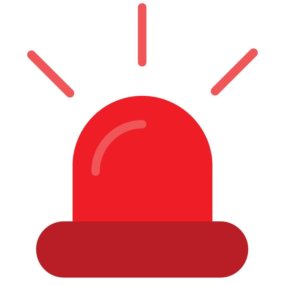Siren Flat Design Icon, Safety at Workplace Flat Design Icon. vector