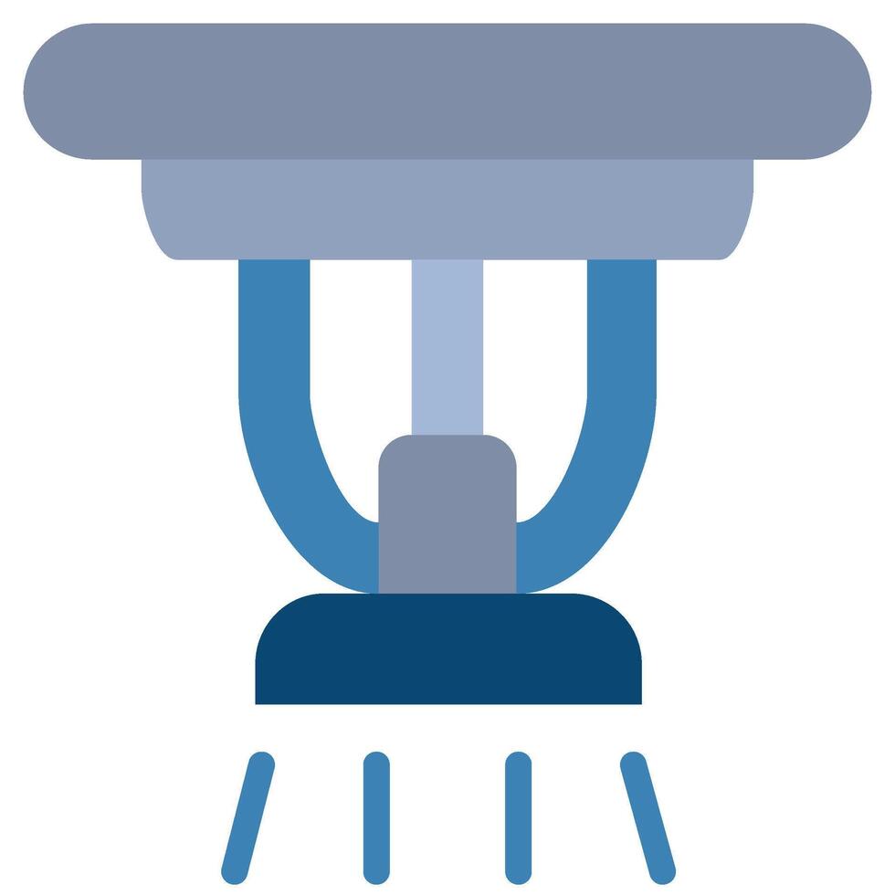 Sprinkle Smoke Detector Flat Design Icon, Safety at Workplace Flat Design Icon. vector