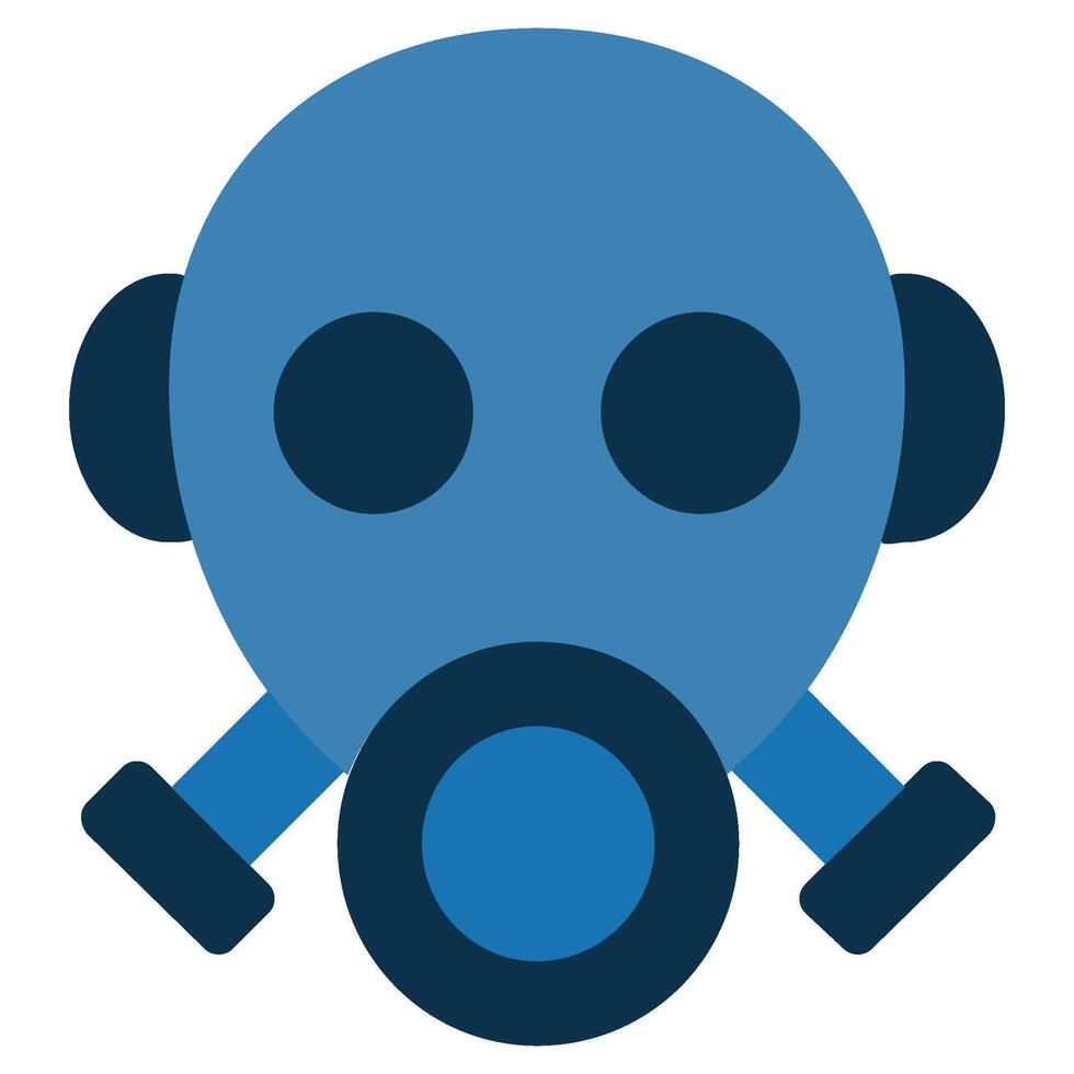 Gas Mask Flat Design Icon, Safety at Workplace Flat Design Icon. vector