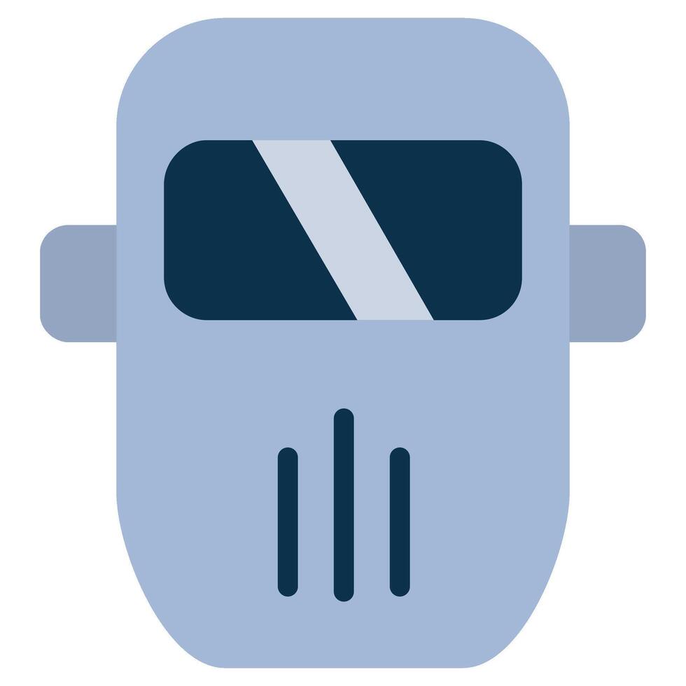 Welding Mask Flat Design Icon, Safety at Workplace Flat Design Icon. vector