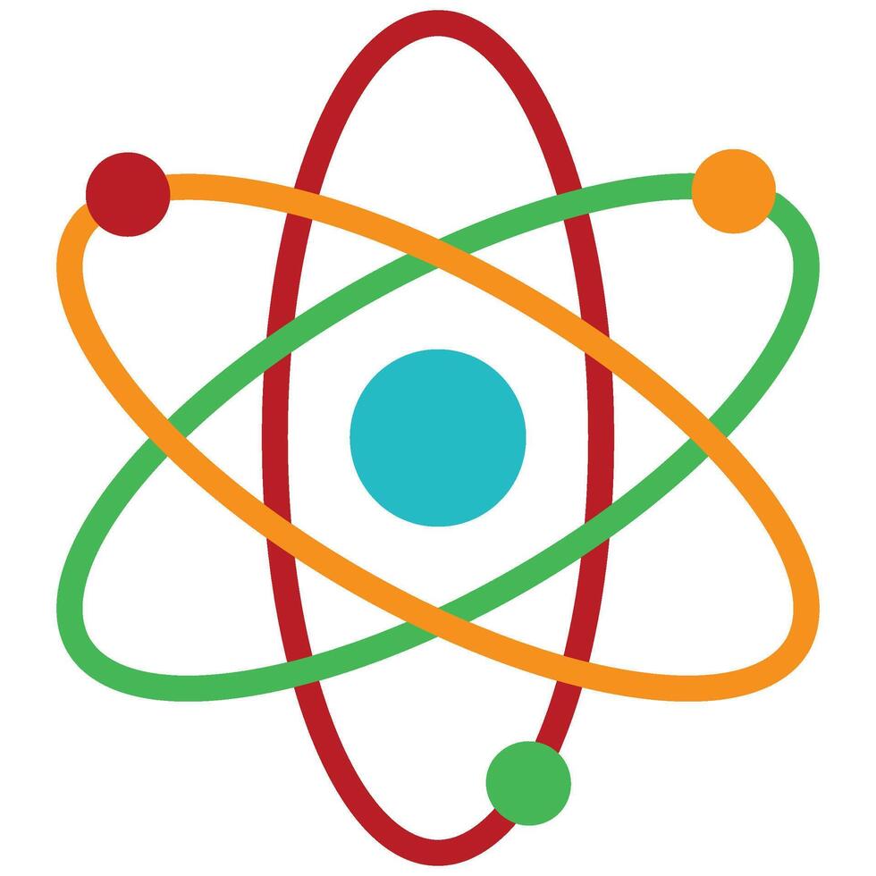 Atom Flat Icon, Science And Laboratory Concept Flat Design Style vector