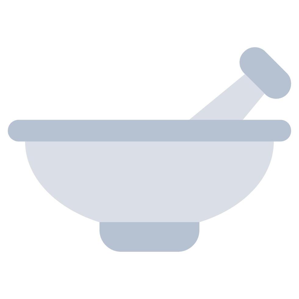Mortar and pestle Flat Icon, Science And Laboratory Concept Flat Design Style vector