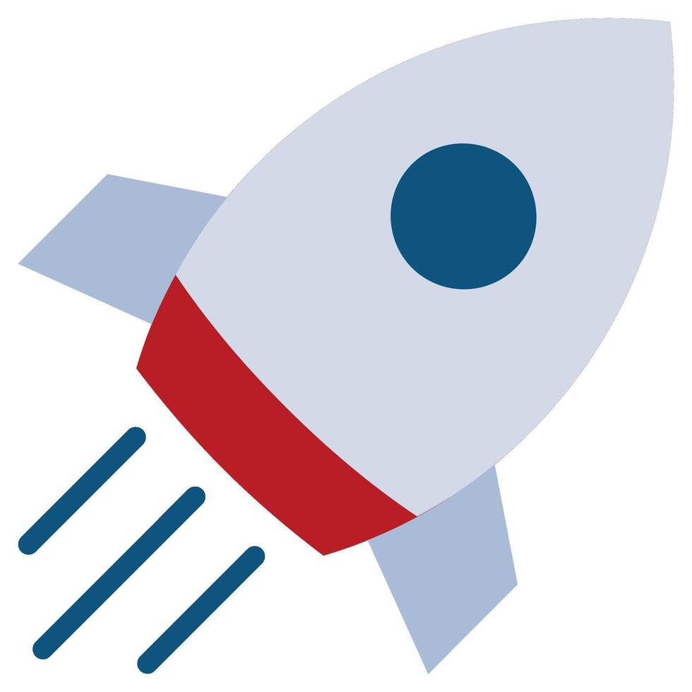 rocket Flat Icon, Teamwork Management Flat Icon Collection vector