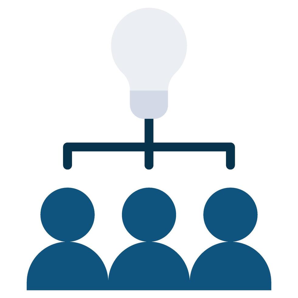 Brainstorm Flat Icon, Teamwork Management Flat Icon Collection vector
