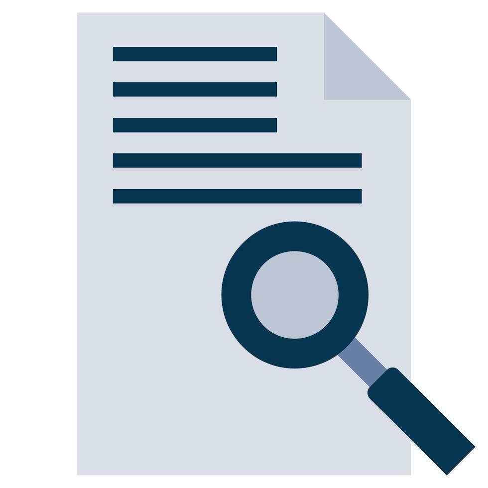 Search Document Flat Icon, Workplace and office element Flat Design Icon Symbol vector