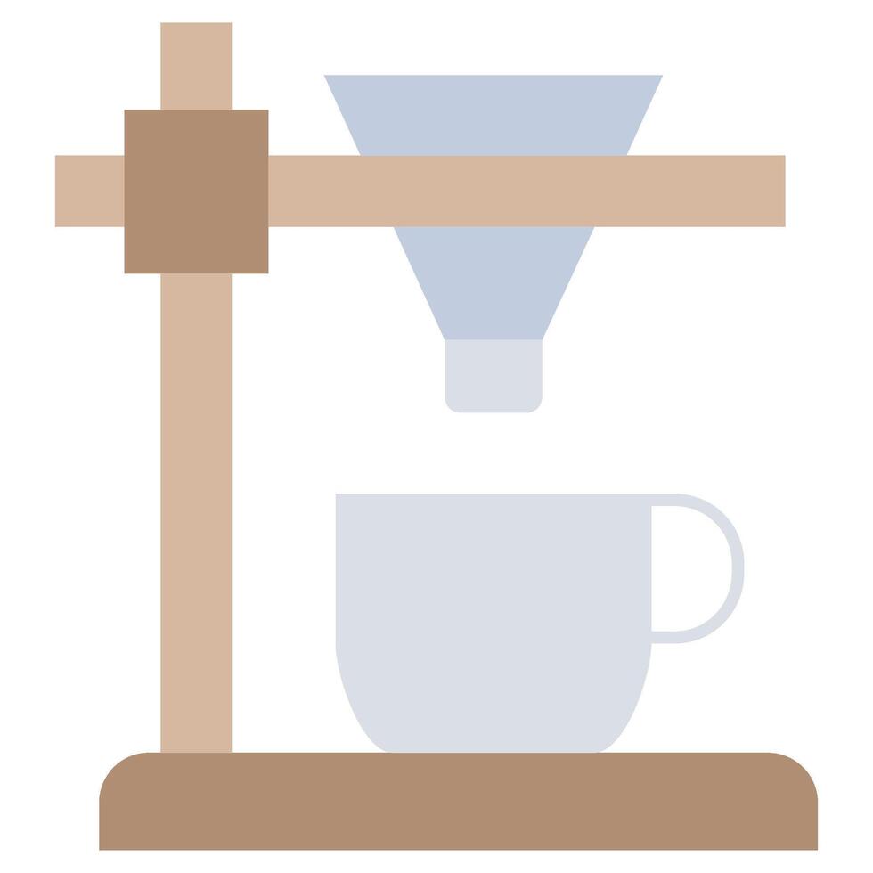 Coffee Dripper Flat Icon, Coffee Shop Concept Flat Design Style vector
