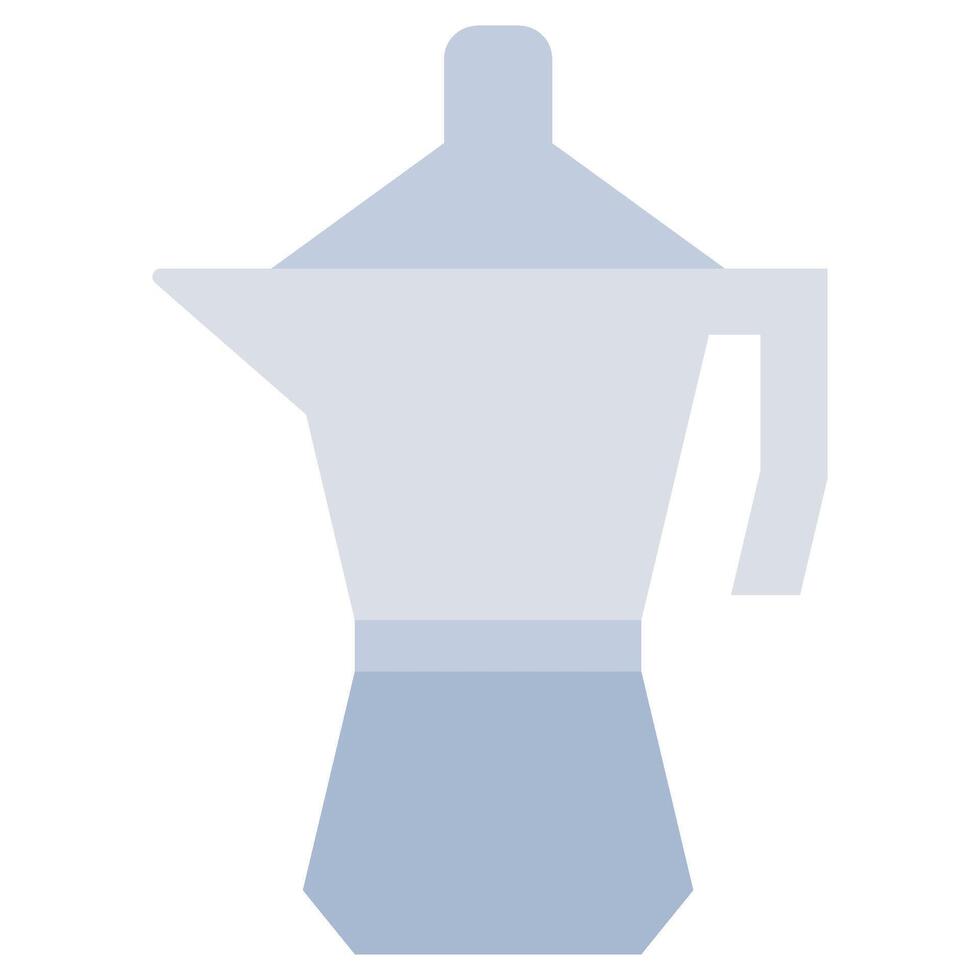Mocca Pot Flat Icon, Coffee Shop Concept Flat Design Style vector