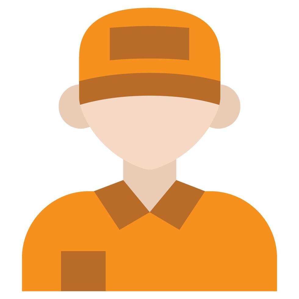Delivery Man Flat Icon, Logistic Company Flat Design icon Concept vector