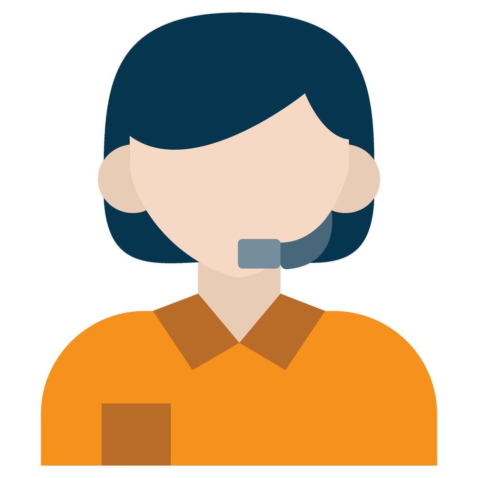 Customer Service Flat Icon, Logistic Company Flat Design icon Concept vector