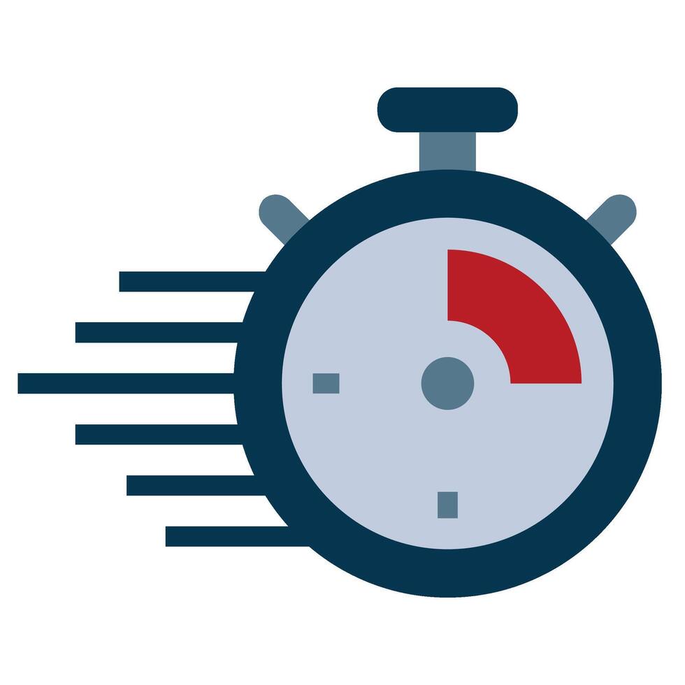 Stopwatch Flat Icon, Logistic Company Flat Design icon Concept vector
