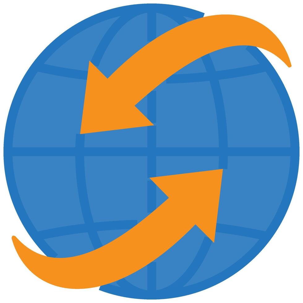 Logistic Globe Flat Icon, Logistic Company Flat Design icon Concept vector