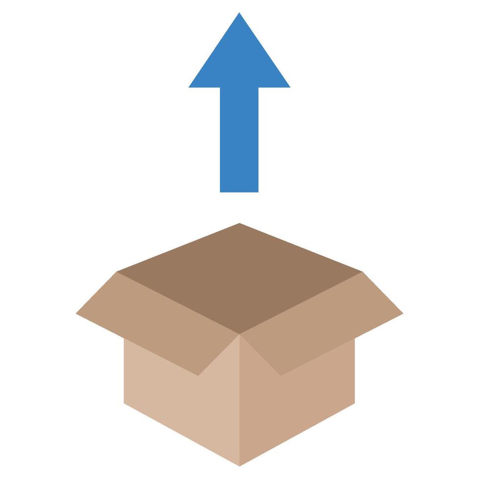 Cardboard Box Flat Icon, Logistic Company Flat Design icon Concept vector